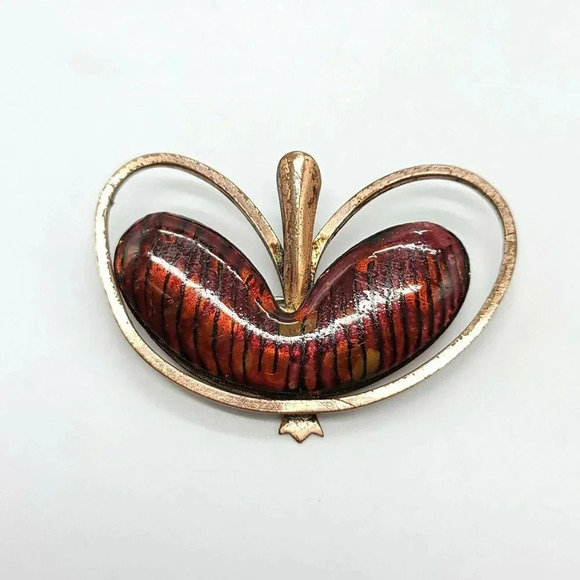 MATISSE RENOIR Copper Ruby Red Black Enamel Vintag - Picture 1 of 5